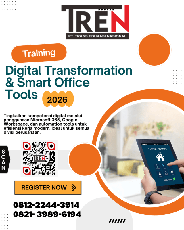 Training Digital Transformation 2026 – Smart Office Tools untuk Efisiensi Kerja Modern