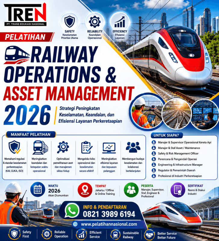 Pelatihan Railway Operations & Asset Management 2026: Strategi Peningkatan Keselamatan, Keandalan, dan Efisiensi Layanan Perkeretaapian