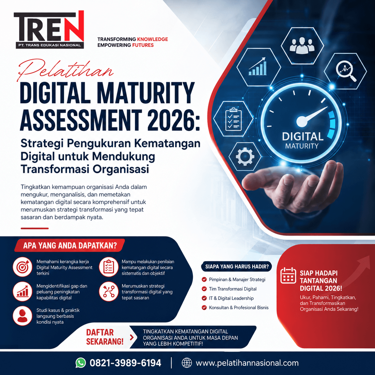 Pelatihan Digital Maturity Assessment 2026: Strategi Pengukuran Kematangan Digital untuk Mendukung Transformasi Organisasi