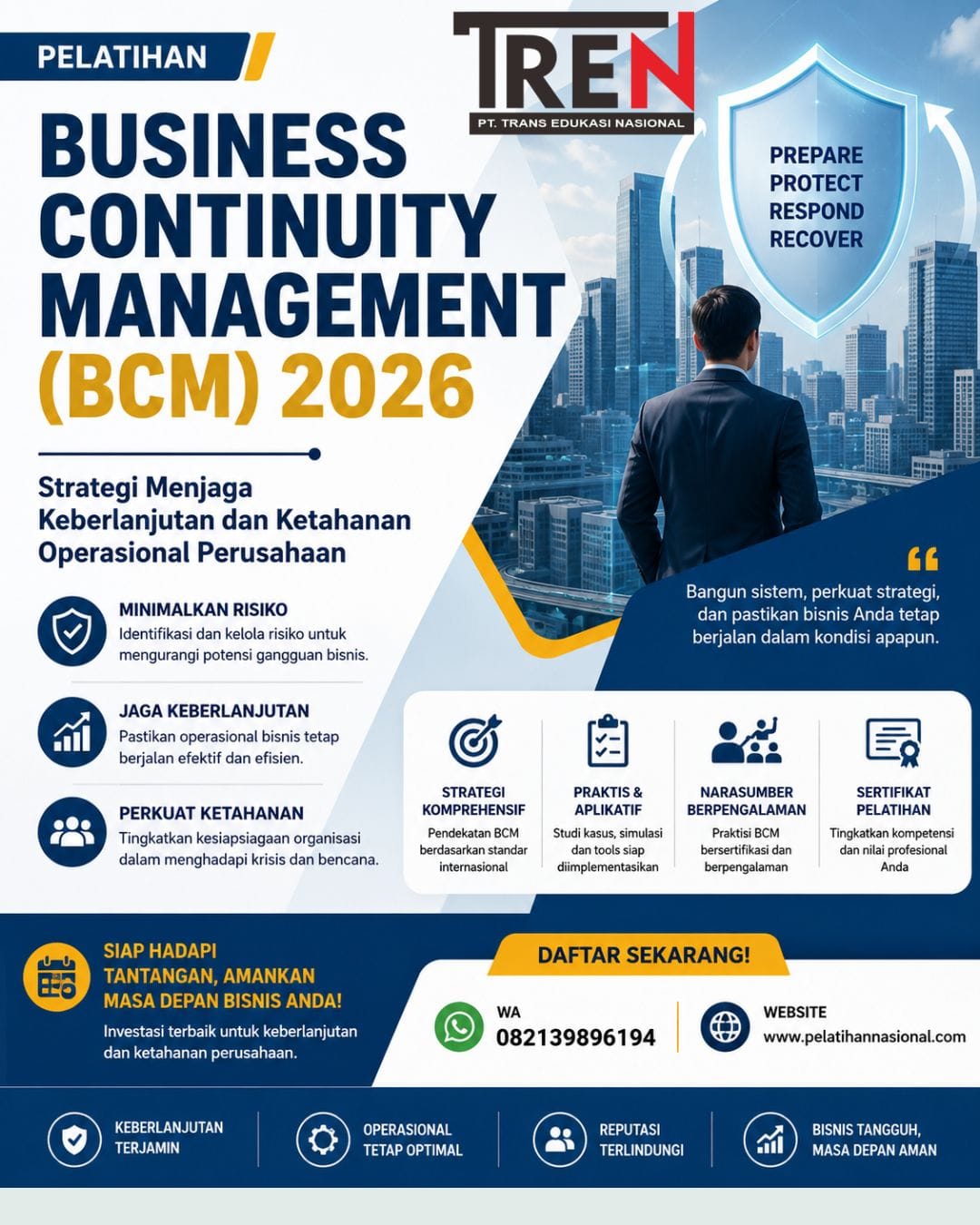 Pelatihan Business Continuity Management (BCM) 2026: Strategi Menjaga Keberlanjutan dan Ketahanan Operasional Perusahaan