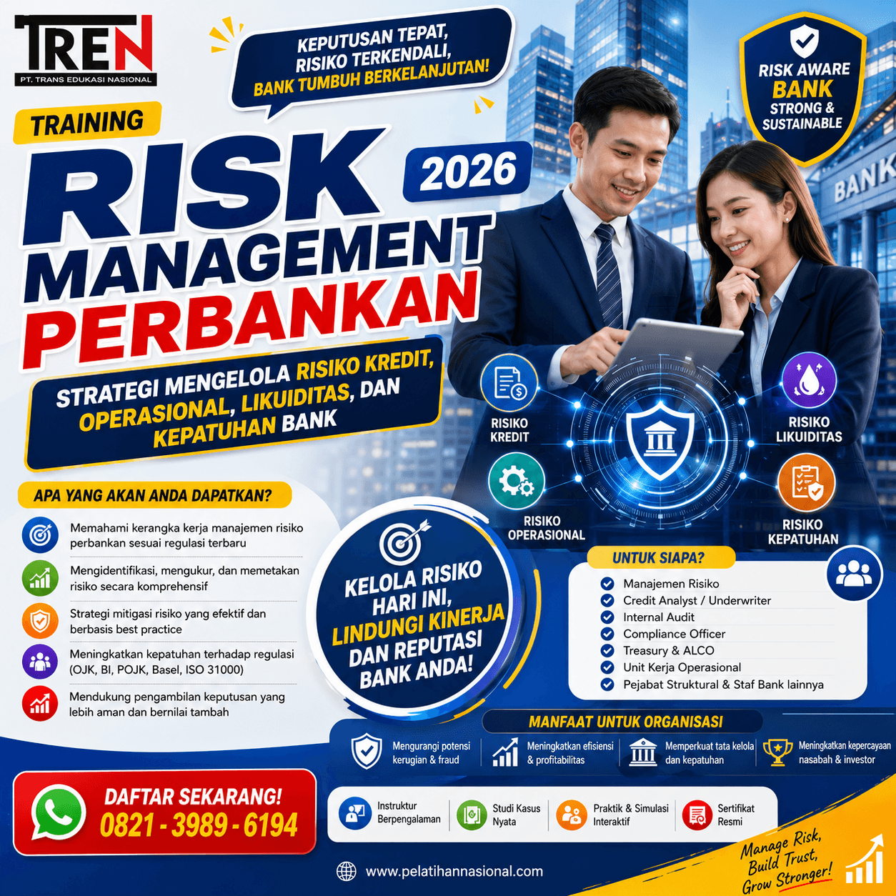 Training Risk Management Perbankan 2026: Strategi Mengelola Risiko Kredit, Operasional, Likuiditas, dan Kepatuhan Bank