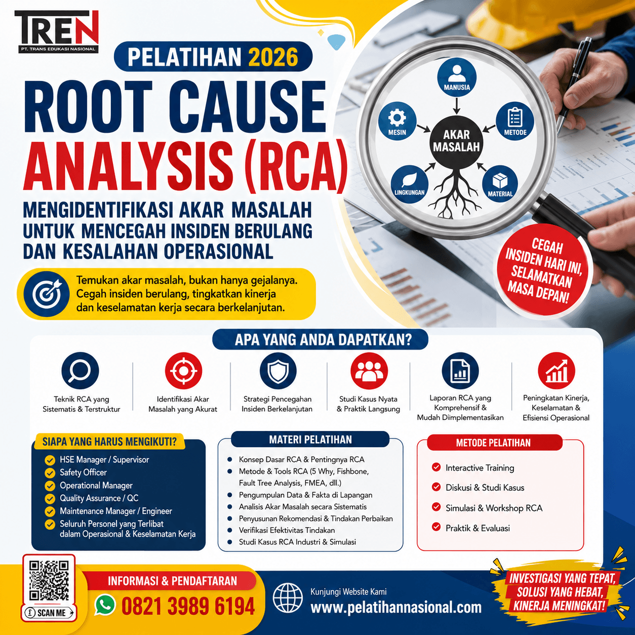 Pelatihan Root Cause Analysis (RCA) 2026: Mengidentifikasi Akar Masalah untuk Mencegah Insiden Berulang dan Kesalahan Operasional