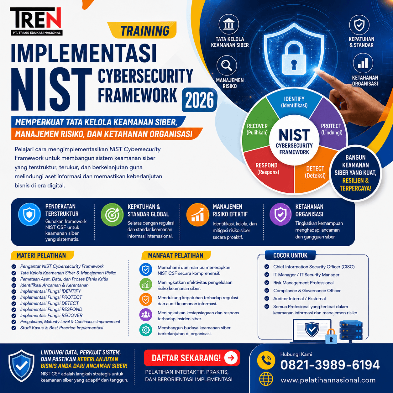 Training Implementasi NIST Cybersecurity Framework 2026: Memperkuat Tata Kelola Keamanan Siber, Manajemen Risiko, dan Ketahanan Organisasi