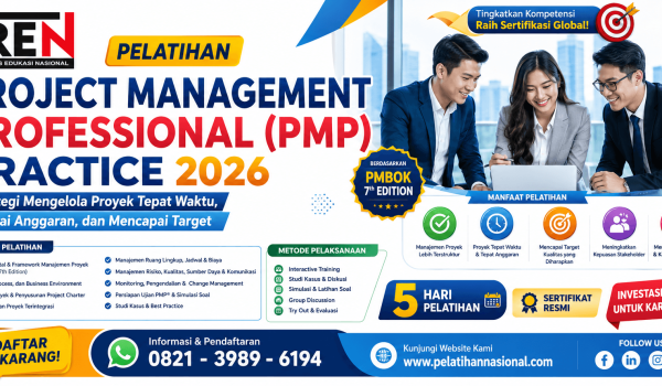 Pelatihan Project Management Professional (PMP) Practice 2026: Strategi Mengelola Proyek Tepat Waktu, Sesuai Anggaran, dan Mencapai Target