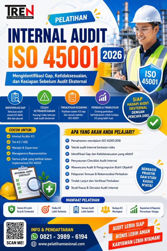 Pelatihan Internal Audit ISO 45001 2026: Mengidentifikasi Gap, Ketidaksesuaian, dan Kesiapan Sebelum Audit Eksternal