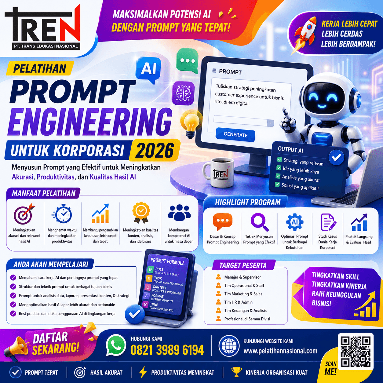 Pelatihan Prompt Engineering untuk Korporasi 2026: Menyusun Prompt yang Efektif untuk Meningkatkan Akurasi, Produktivitas, dan Kualitas Hasil AI
