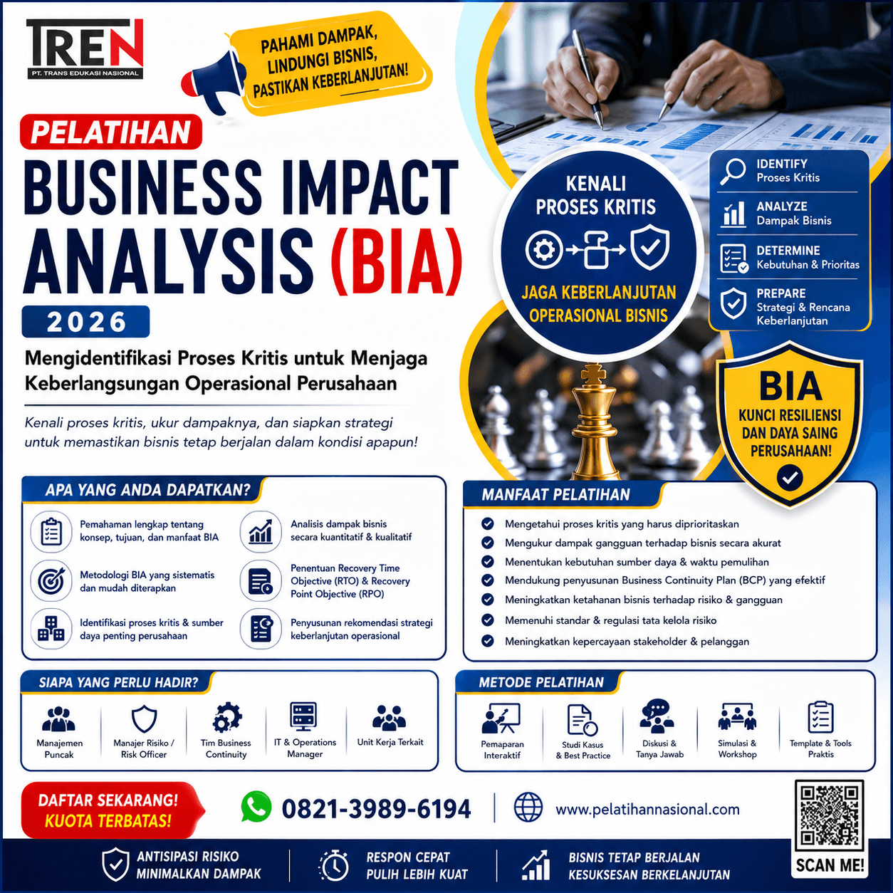 Pelatihan Business Impact Analysis (BIA) 2026: Mengidentifikasi Proses Kritis untuk Menjaga Keberlangsungan Operasional Perusahaan