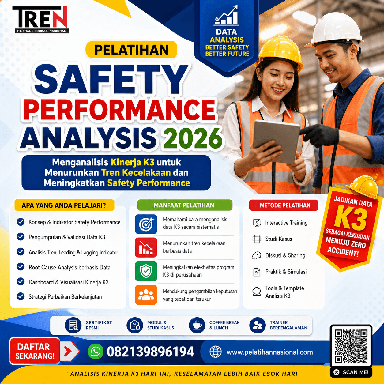 Pelatihan Safety Performance Analysis 2026: Menganalisis Kinerja K3 untuk Menurunkan Tren Kecelakaan dan Meningkatkan Safety Performance