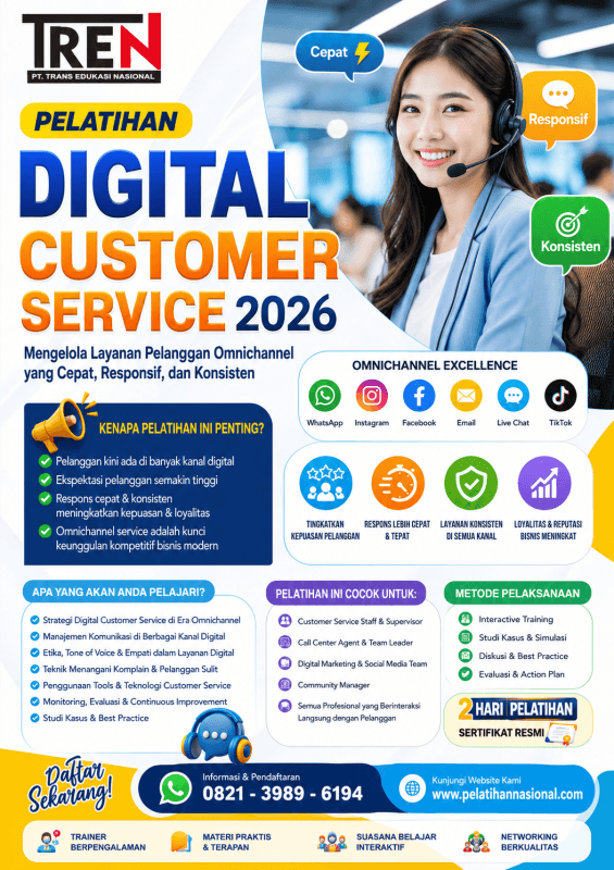 Pelatihan Digital Customer Service 2026: Mengelola Layanan Pelanggan Omnichannel yang Cepat, Responsif, dan Konsisten