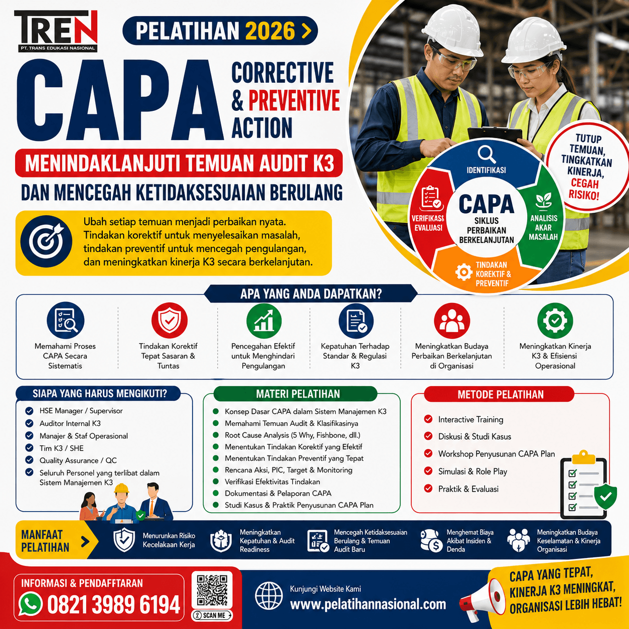 Pelatihan CAPA (Corrective and Preventive Action) 2026: Menindaklanjuti Temuan Audit K3 dan Mencegah Ketidaksesuaian Berulang