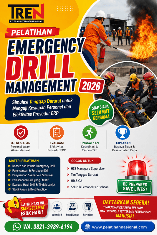 Pelatihan Emergency Drill Management 2026: Simulasi Tanggap Darurat untuk Menguji Kesiapan Personel dan Efektivitas Prosedur ERP