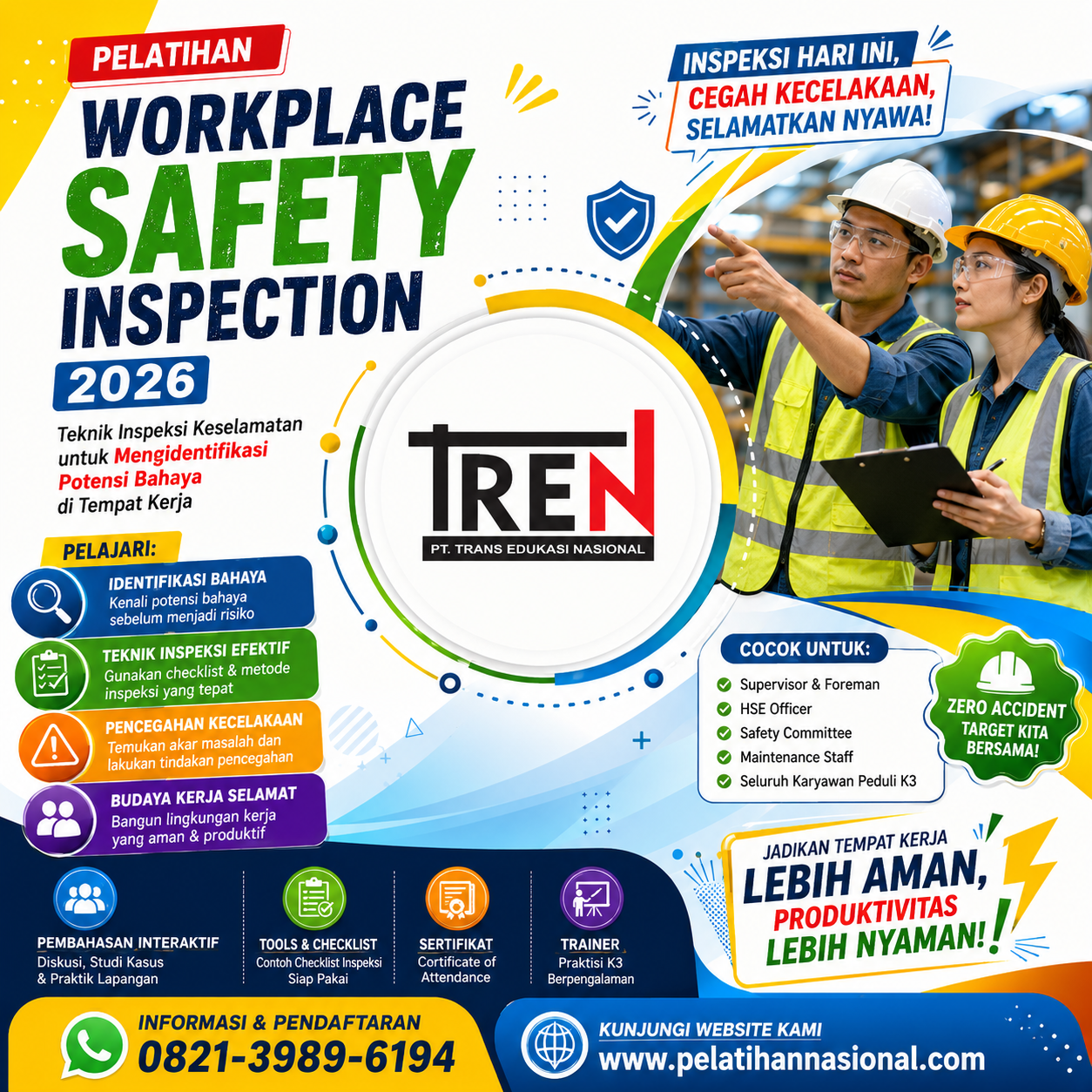 Pelatihan Workplace Safety Inspection 2026: Teknik Inspeksi Keselamatan untuk Mengidentifikasi Potensi Bahaya di Tempat Kerja