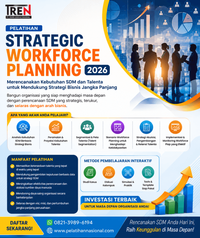 Pelatihan Strategic Workforce Planning 2026: Merencanakan Kebutuhan SDM dan Talenta untuk Mendukung Strategi Bisnis Jangka Panjang