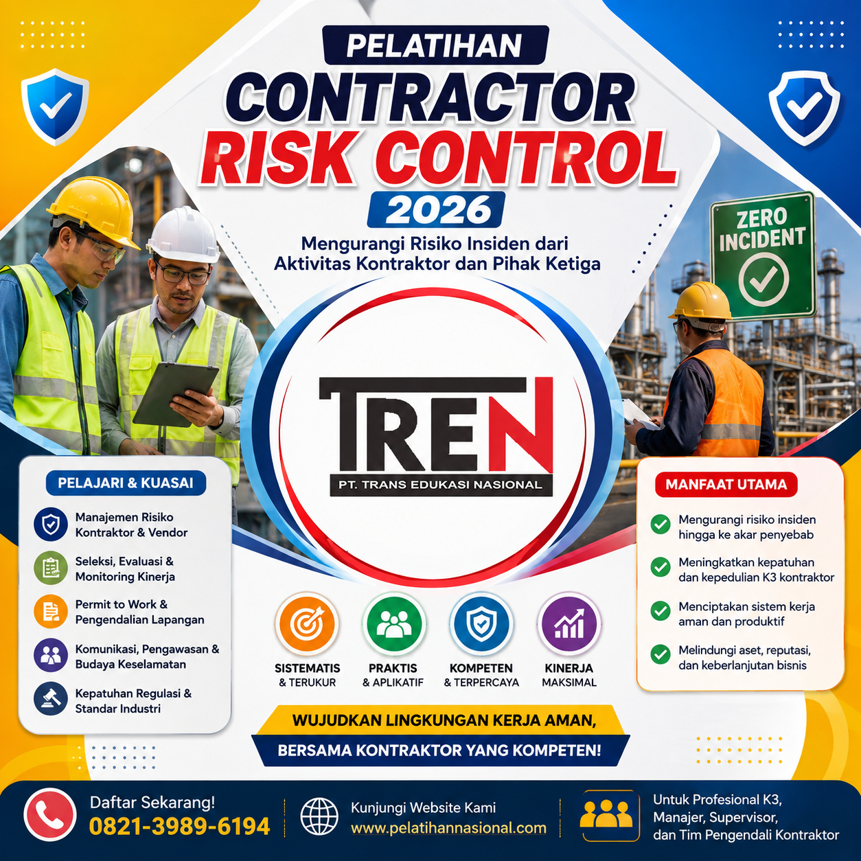 Pelatihan Contractor Risk Control 2026: Mengurangi Risiko Insiden dari Aktivitas Kontraktor dan Pihak Ketiga