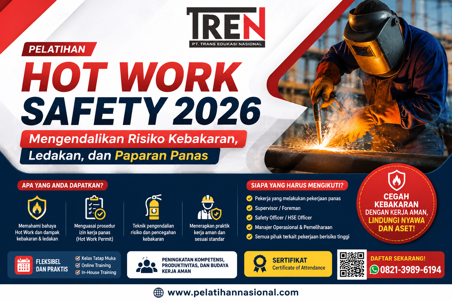 Pelatihan Hot Work Safety 2026: Mengendalikan Risiko Kebakaran, Ledakan, dan Paparan Panas