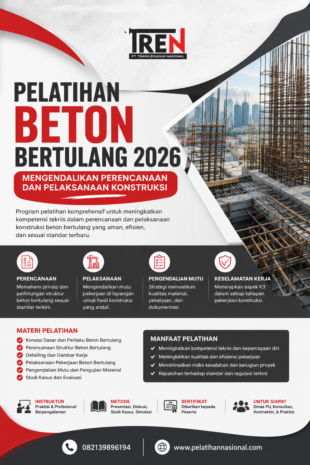 Pelatihan Beton Bertulang 2026: Mengendalikan Perencanaan dan Pelaksanaan Konstruksi