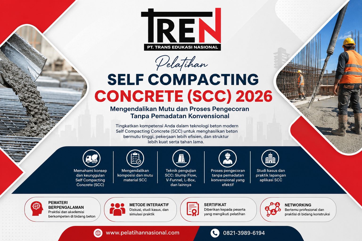 Pelatihan Self Compacting Concrete (SCC) 2026: Mengendalikan Mutu dan Proses Pengecoran Tanpa Pemadatan Konvensional