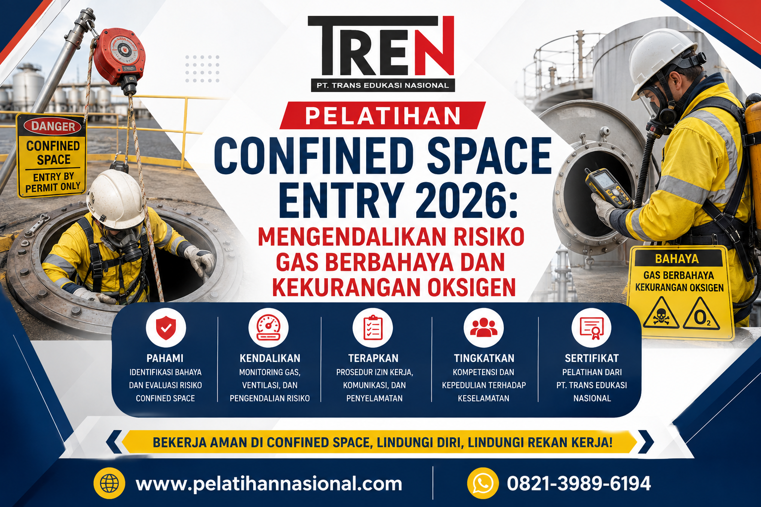 Pelatihan Confined Space Entry 2026: Mengendalikan Risiko Gas Berbahaya dan Kekurangan Oksigen