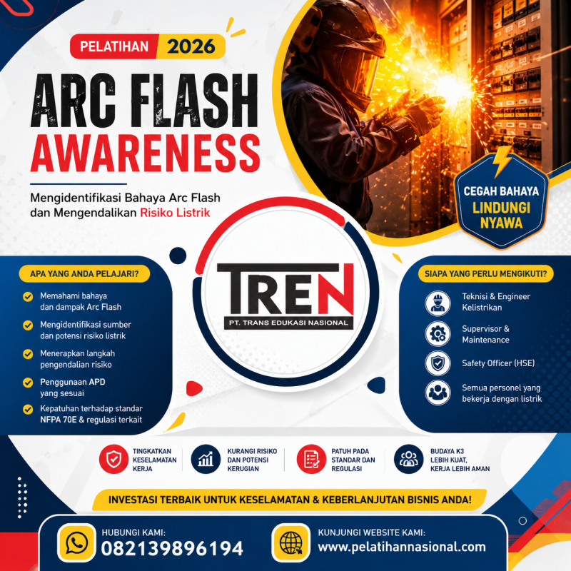 Pelatihan Arc Flash Awareness 2026: Mengidentifikasi Bahaya Arc Flash dan Mengendalikan Risiko Listrik