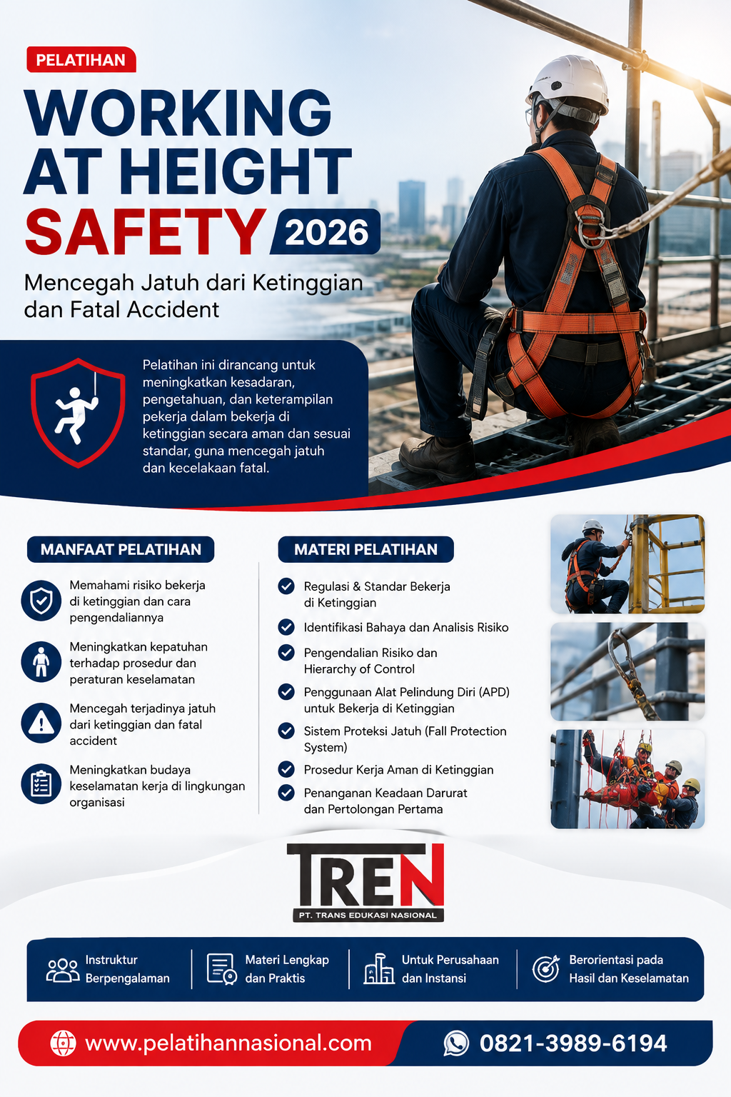 Pelatihan Working at Height Safety 2026: Mencegah Jatuh dari Ketinggian dan Fatal Accident