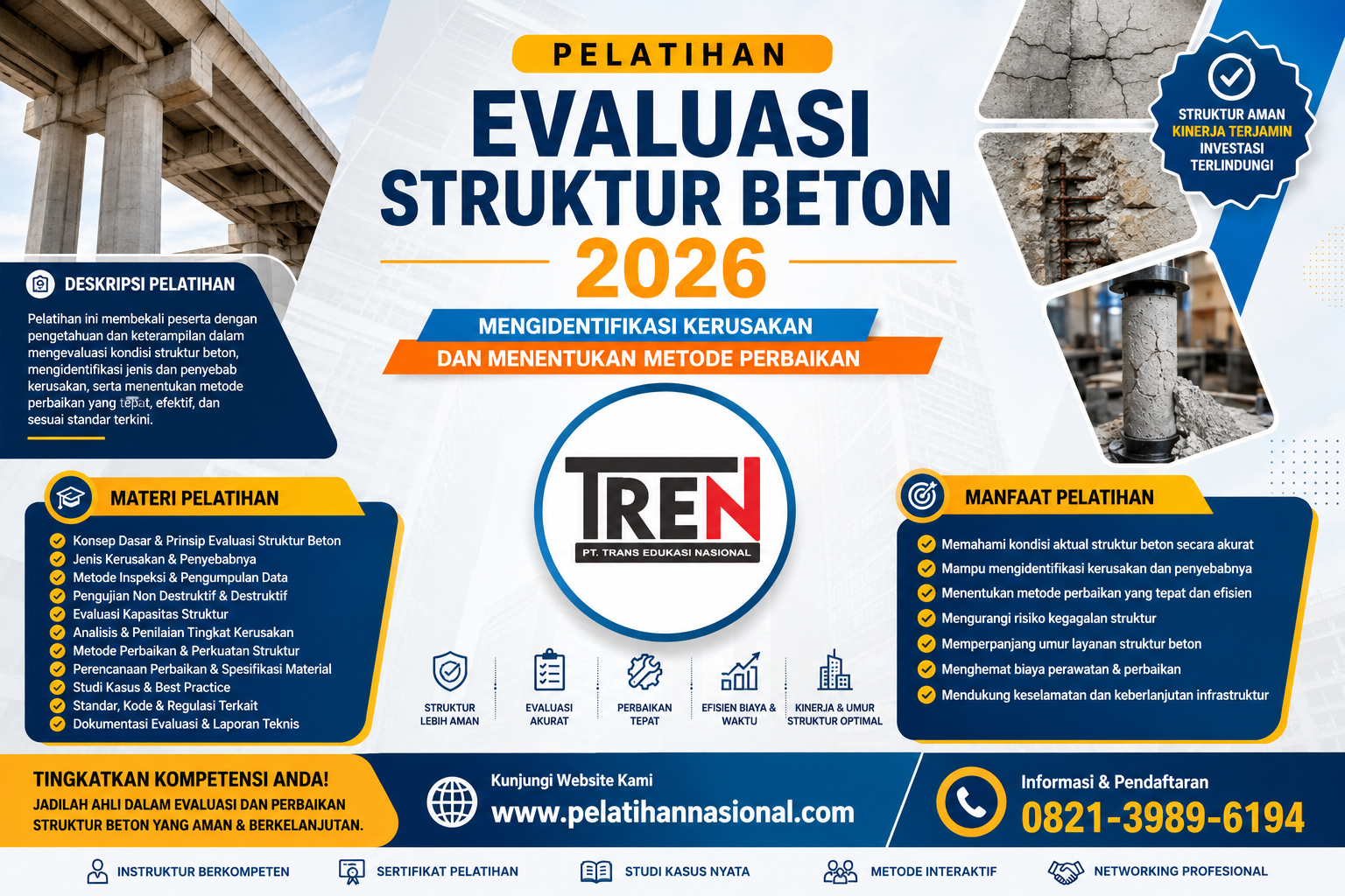 Pelatihan Evaluasi Struktur Beton 2026: Mengidentifikasi Kerusakan dan Menentukan Metode Perbaikan