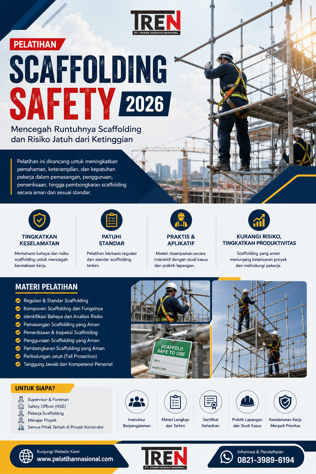 Pelatihan Scaffolding Safety 2026: Mencegah Runtuhnya Scaffolding dan Risiko Jatuh dari Ketinggian