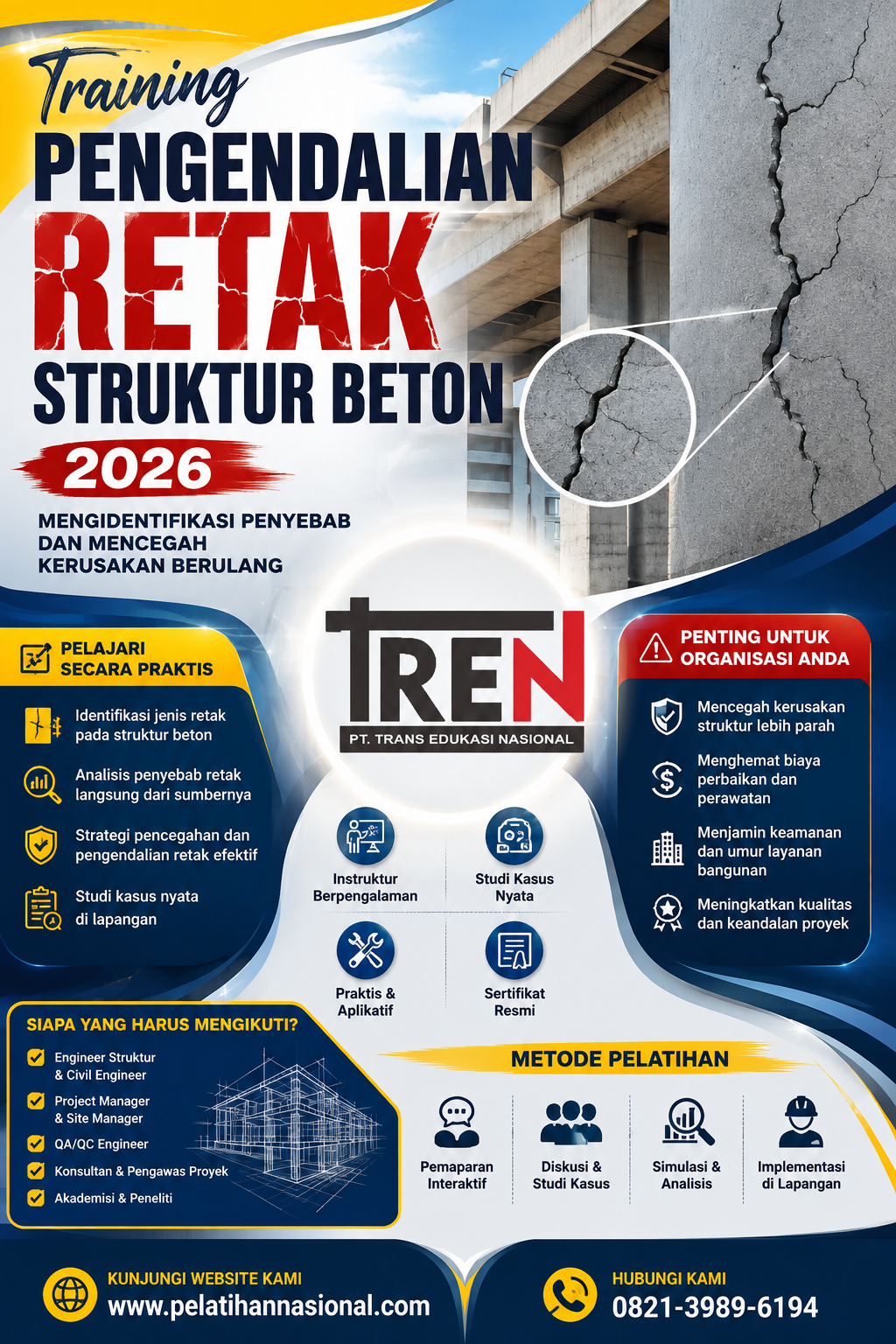 Training Pengendalian Retak Struktur Beton 2026: Mengidentifikasi Penyebab dan Mencegah Kerusakan Berulang