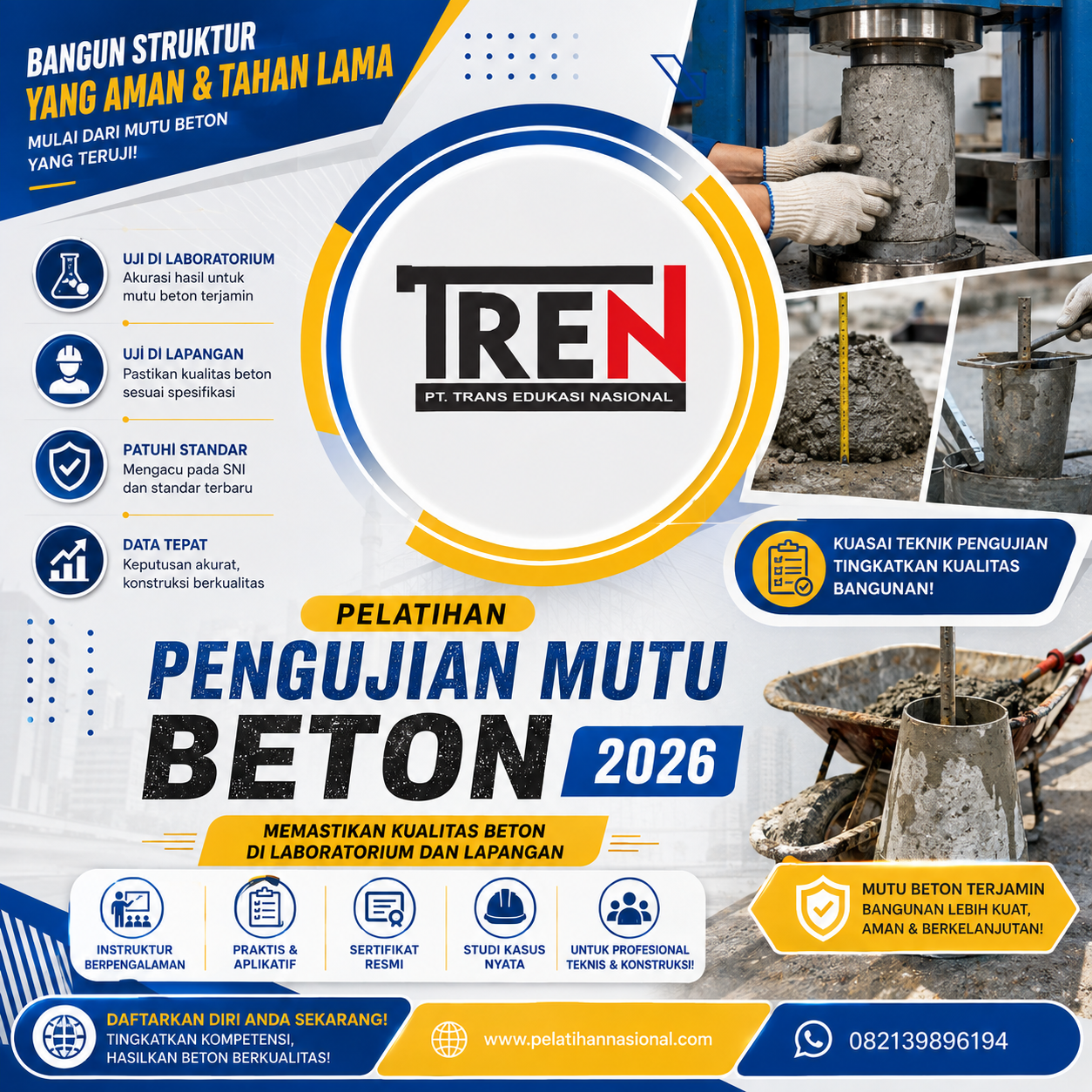 Pelatihan Pengujian Mutu Beton 2026: Memastikan Kualitas Beton di Laboratorium dan Lapangan