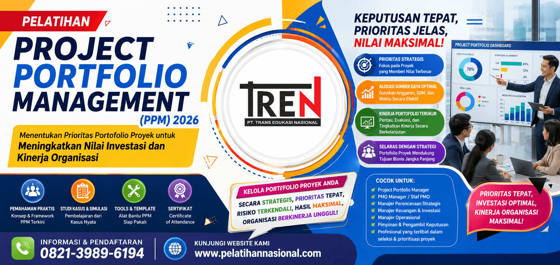 Pelatihan Project Portfolio Management (PPM) 2026: Menentukan Prioritas Portofolio Proyek untuk Meningkatkan Nilai Investasi dan Kinerja Organisasi