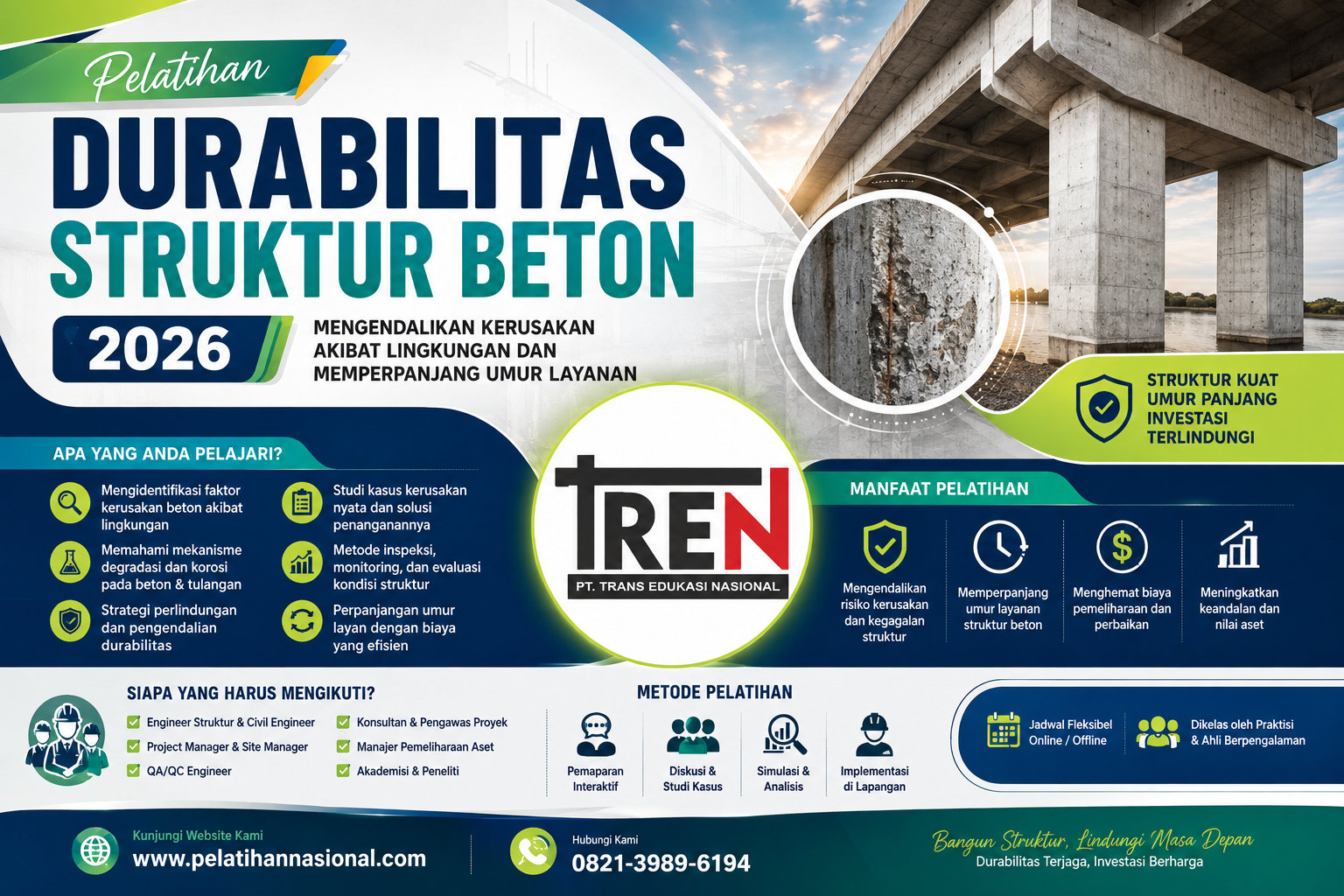 Pelatihan Durabilitas Struktur Beton 2026: Mengendalikan Kerusakan akibat Lingkungan dan Memperpanjang Umur Layanan