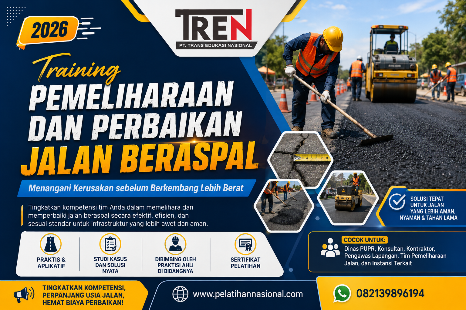 Training Pemeliharaan dan Perbaikan Jalan Beraspal 2026: Menangani Kerusakan sebelum Berkembang Lebih Berat