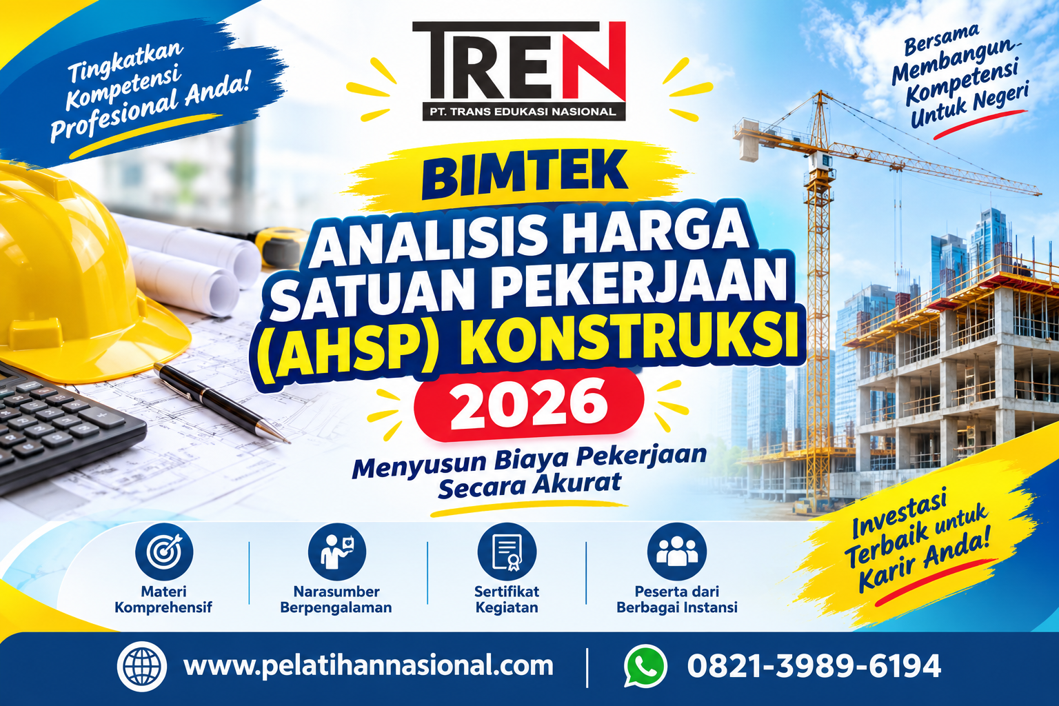 Bimtek Analisis Harga Satuan Pekerjaan (AHSP) Konstruksi 2026: Menyusun Biaya Pekerjaan Secara Akurat