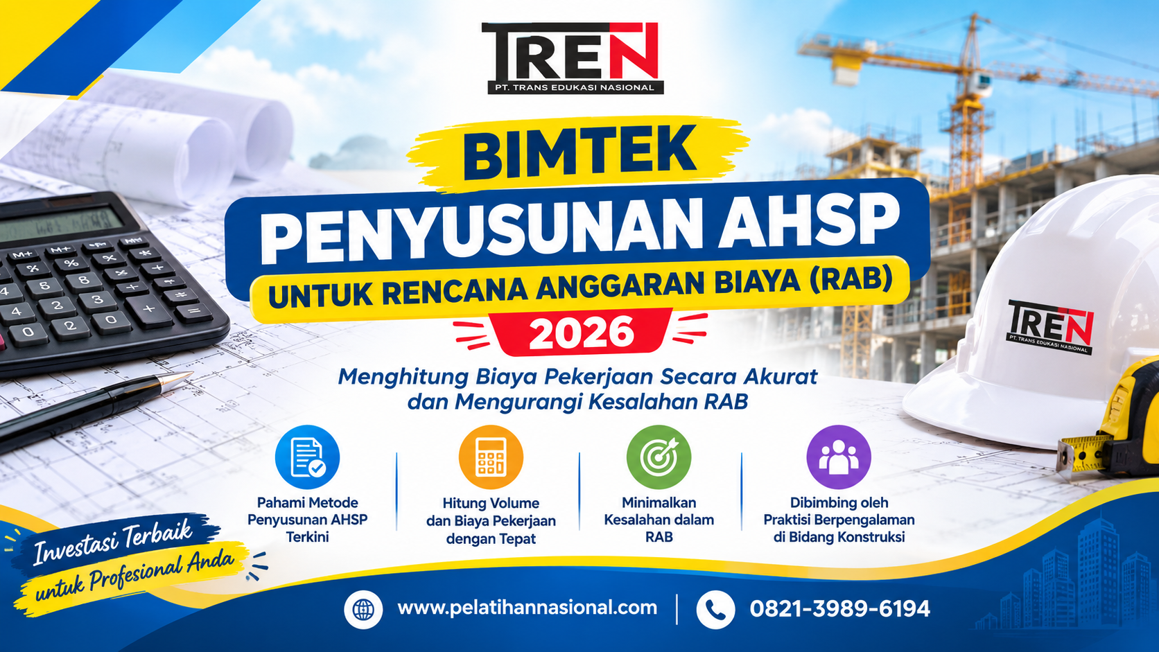 Bimtek Penyusunan AHSP untuk Rencana Anggaran Biaya (RAB) 2026 – Menghitung Biaya Pekerjaan Secara Akurat dan Mengurangi Kesalahan RAB
