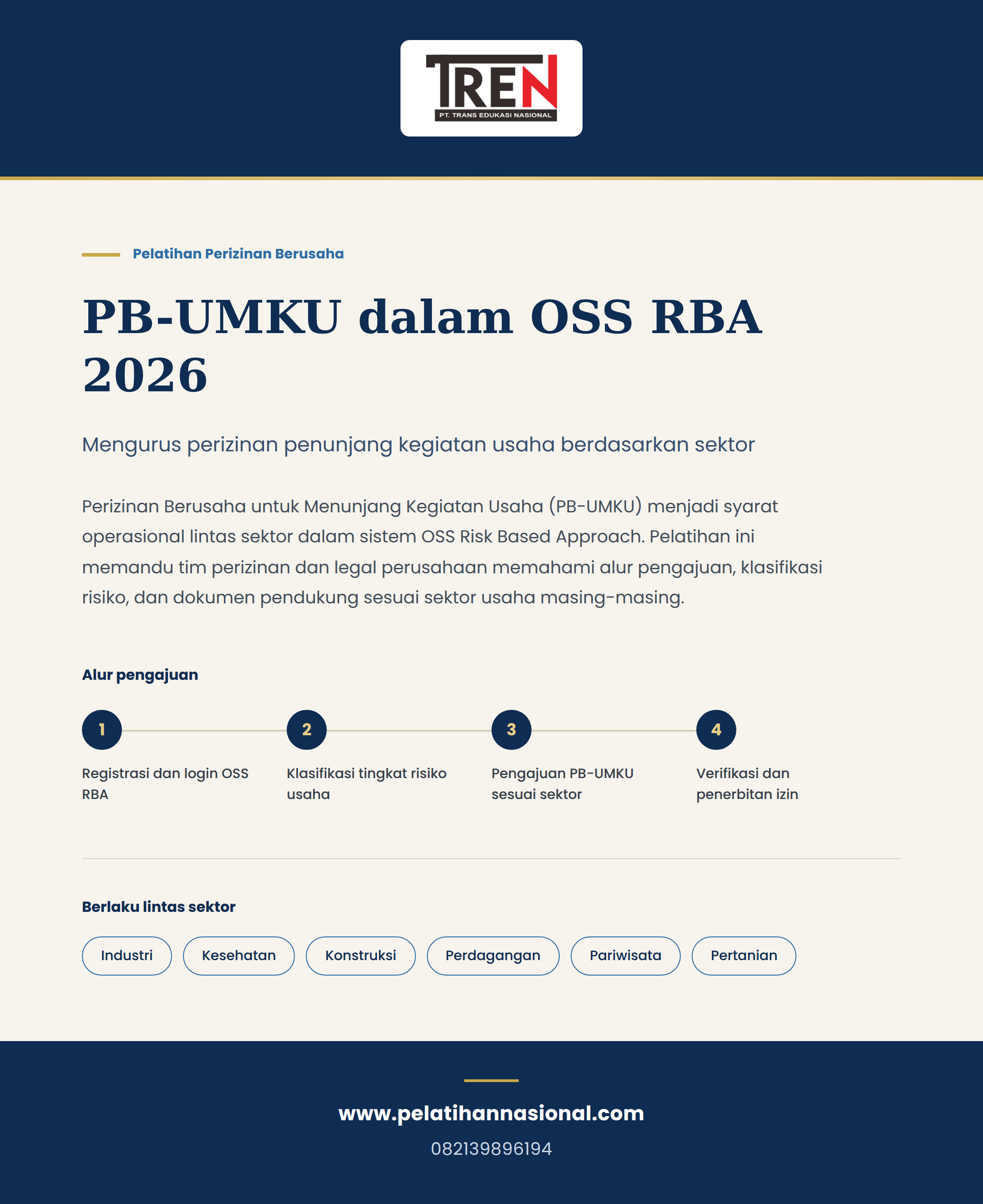 Pelatihan PB-UMKU dalam OSS RBA 2026: Mengurus Perizinan Penunjang Kegiatan Usaha Berdasarkan Sektor
