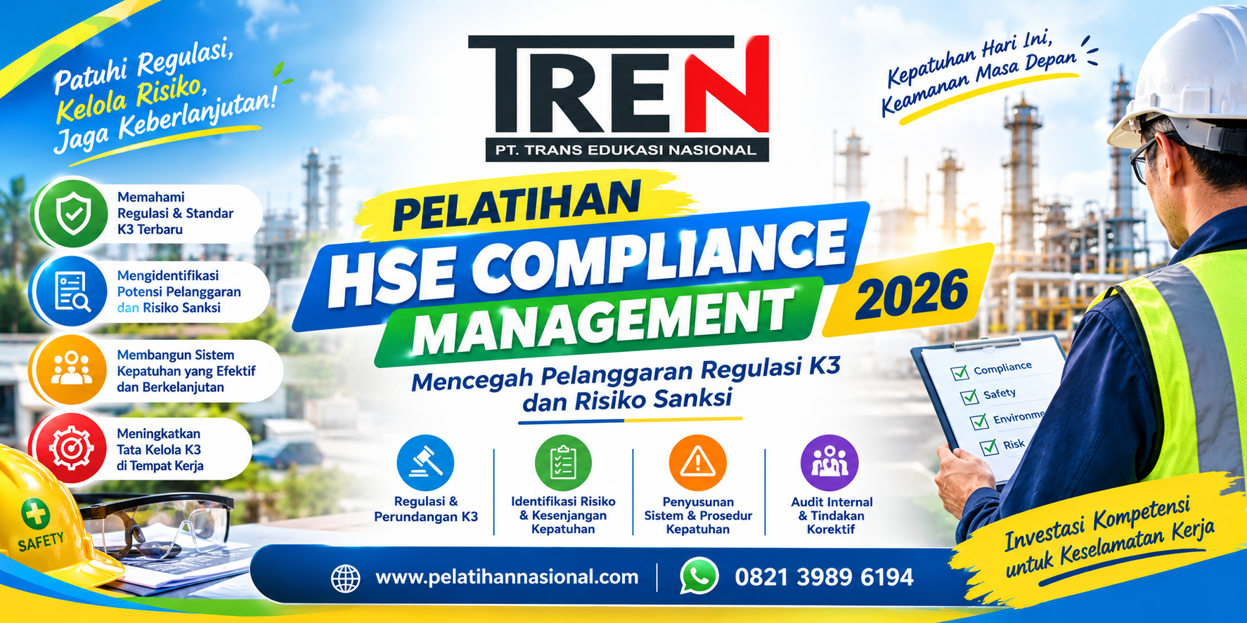 Pelatihan HSE Compliance Management 2026: Mencegah Pelanggaran Regulasi K3 dan Risiko Sanksi
