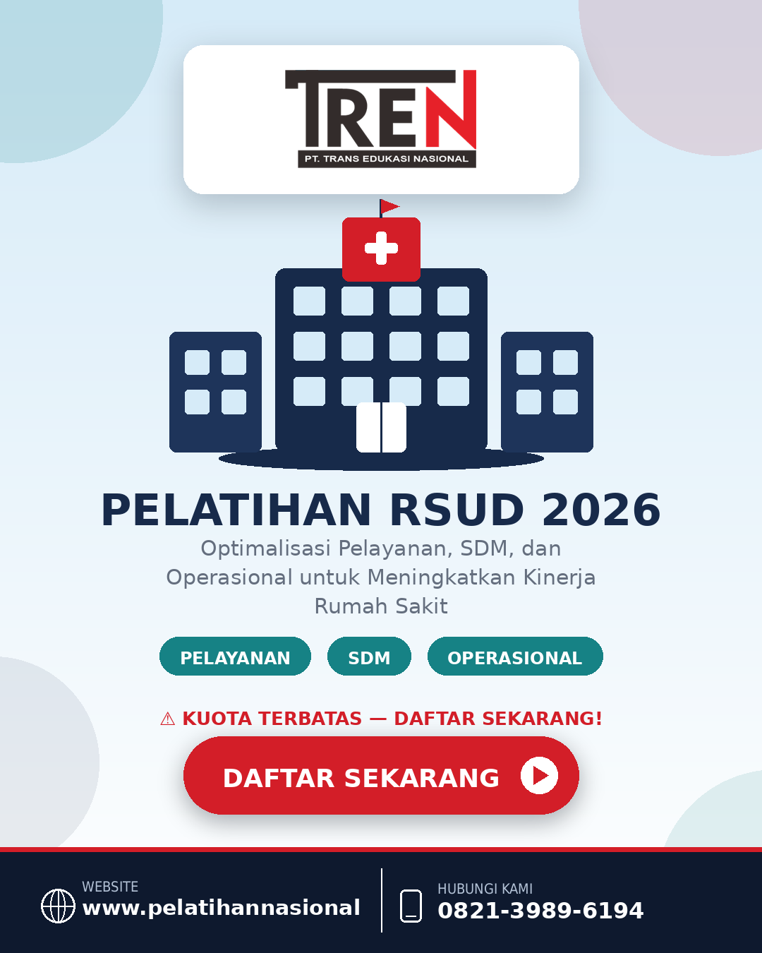 Pelatihan RSUD 2026: Optimalisasi Pelayanan, SDM, dan Operasional untuk Meningkatkan Kinerja Rumah Sakit