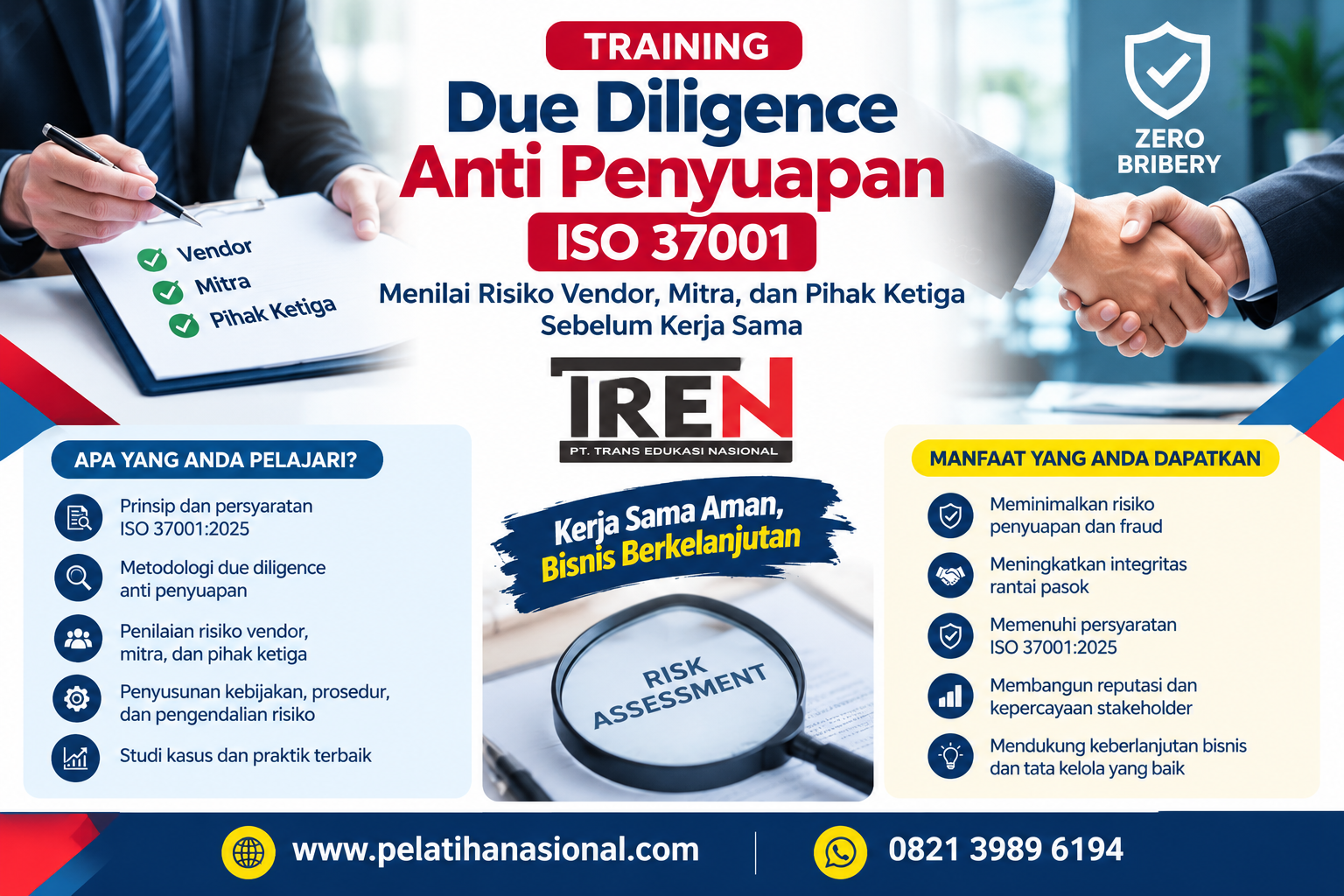 Training Due Diligence Anti Penyuapan ISO 37001 2026: Menilai Risiko Vendor, Mitra, dan Pihak Ketiga Sebelum Kerja Sama