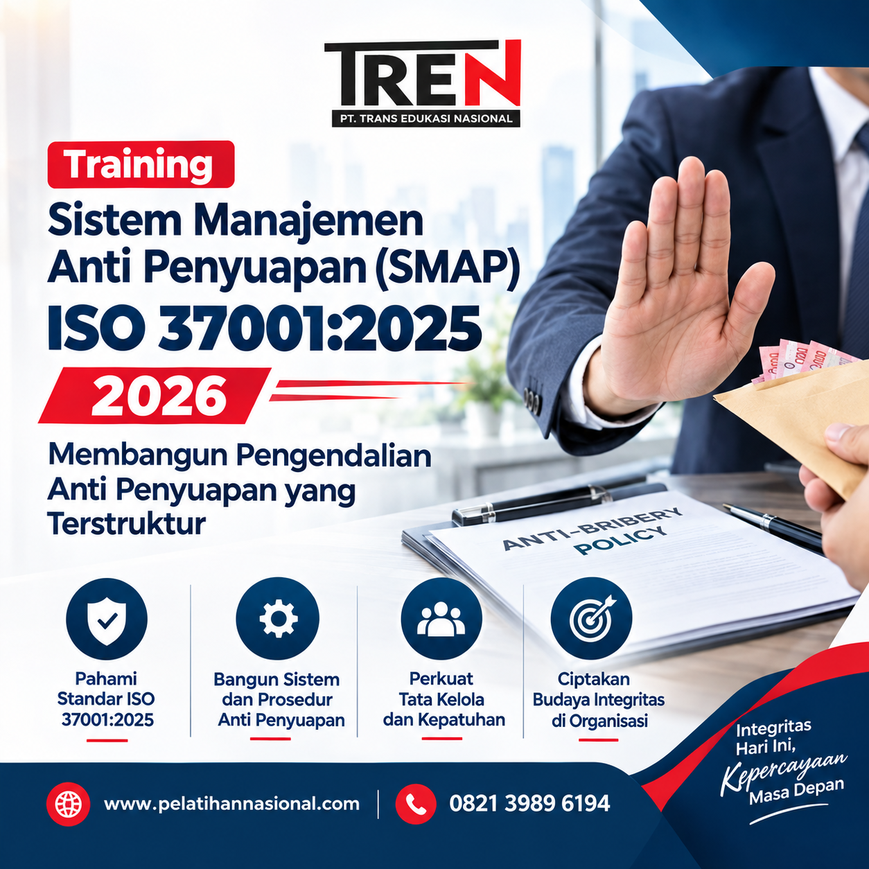 Training Sistem Manajemen Anti Penyuapan (SMAP) ISO 37001:2025 2026: Membangun Pengendalian Anti Penyuapan yang Terstruktur
