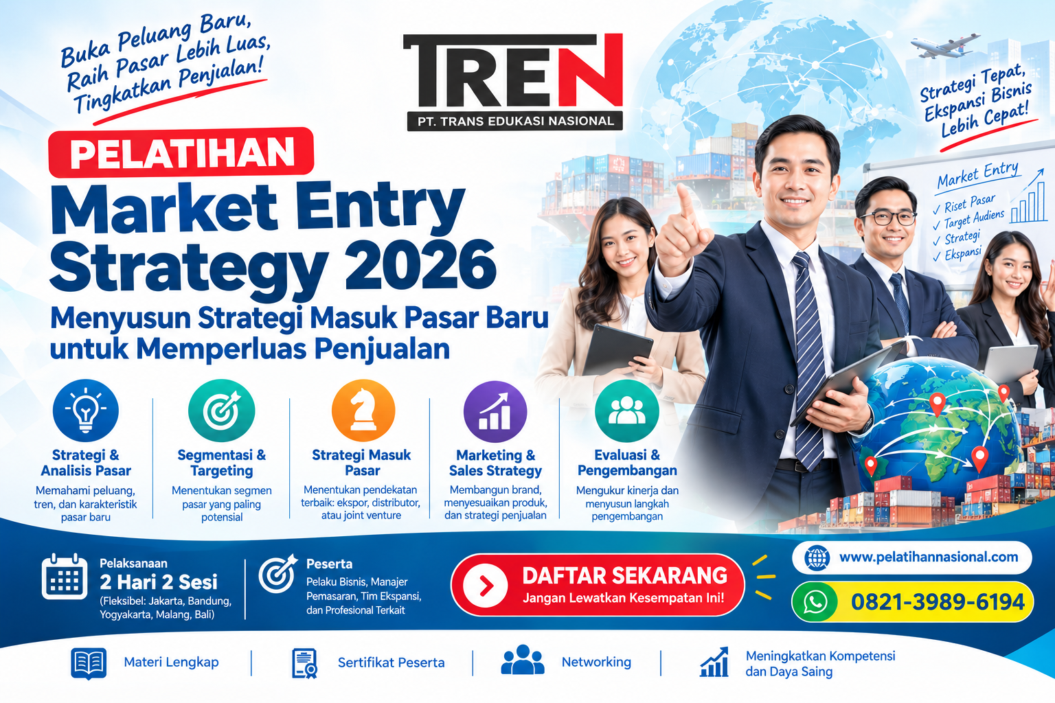 Pelatihan Market Entry Strategy 2026: Menyusun Strategi Masuk Pasar Baru untuk Memperluas Penjualan