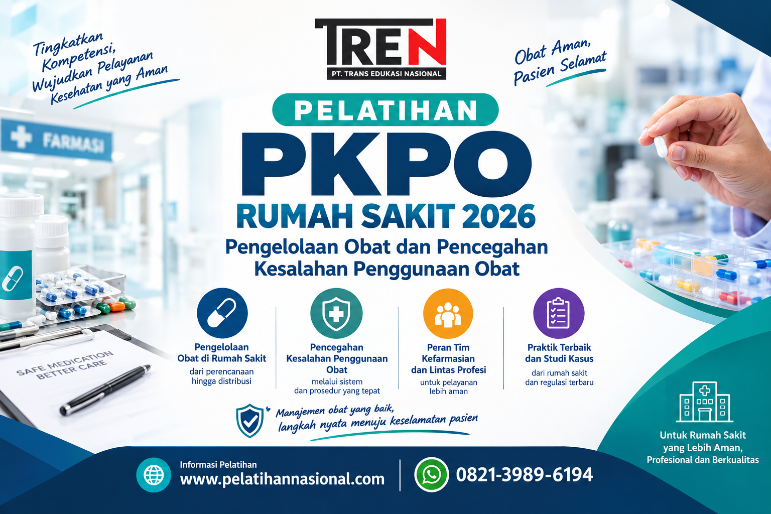 Pelatihan PKPO Rumah Sakit 2026: Pengelolaan Obat dan Pencegahan Kesalahan Penggunaan Obat