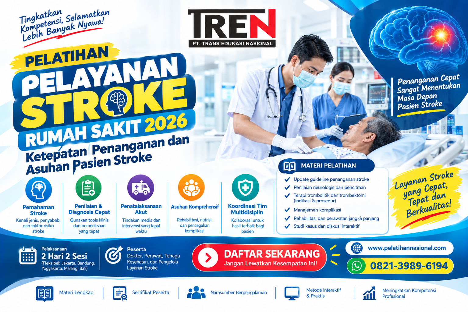 Pelatihan Pelayanan Stroke Rumah Sakit 2026: Ketepatan Penanganan dan Asuhan Pasien Stroke