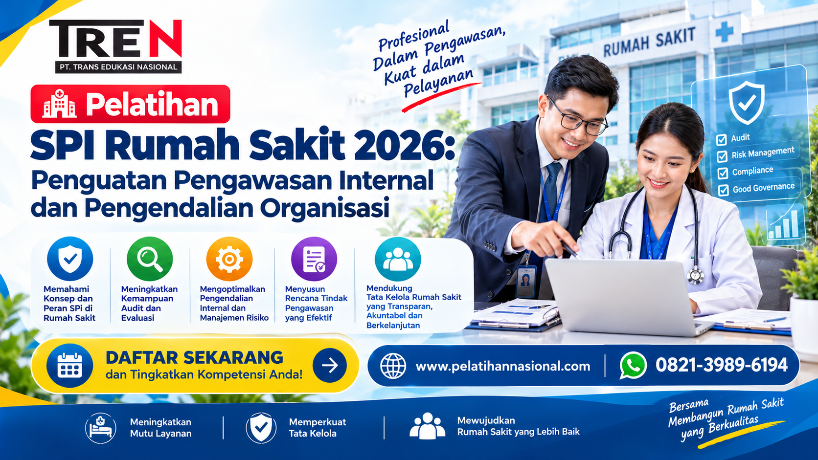 Pelatihan SPI Rumah Sakit 2026: Penguatan Pengawasan Internal dan Pengendalian Organisasi