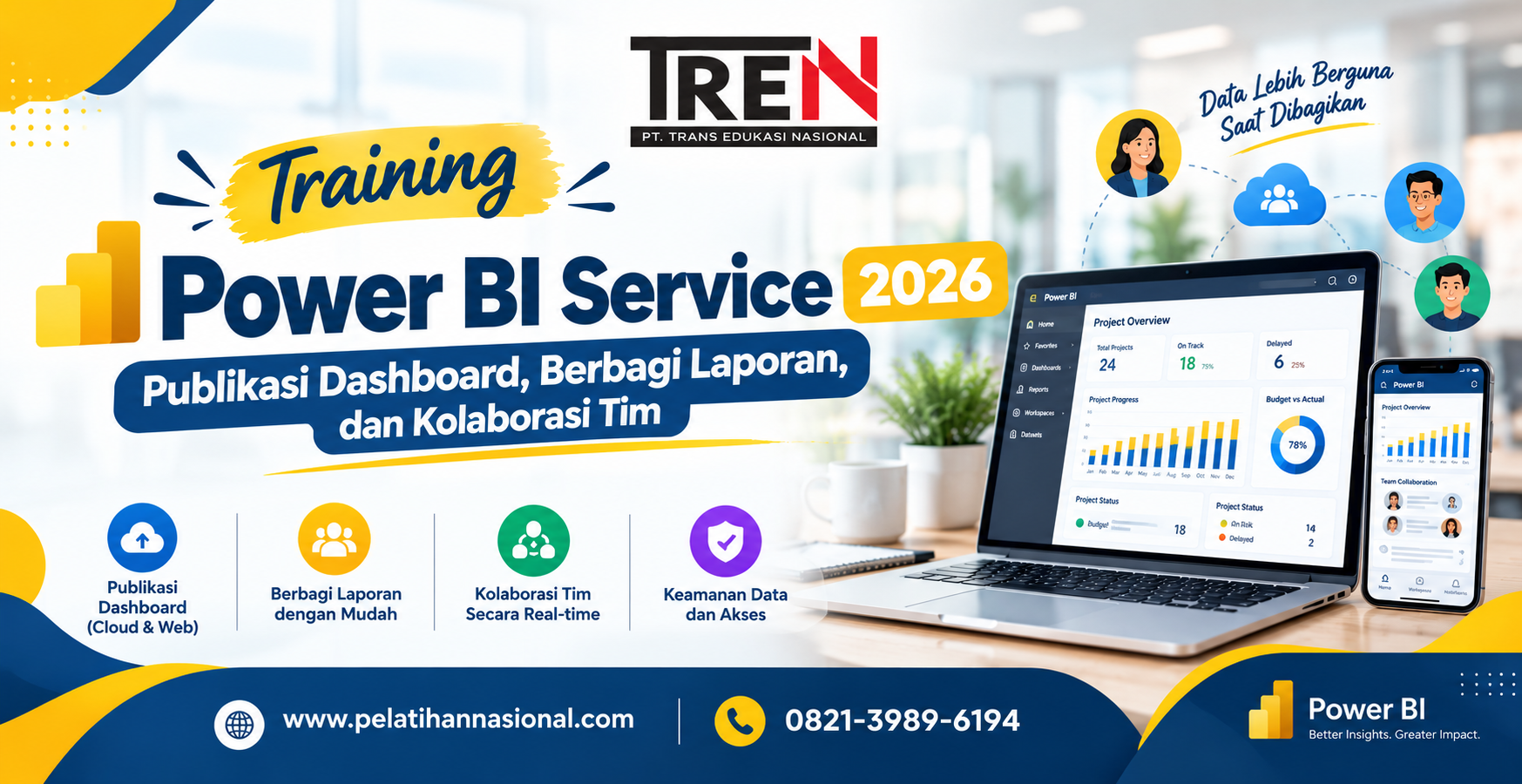 Training Power BI Service 2026: Publikasi Dashboard, Berbagi Laporan, dan Kolaborasi Tim