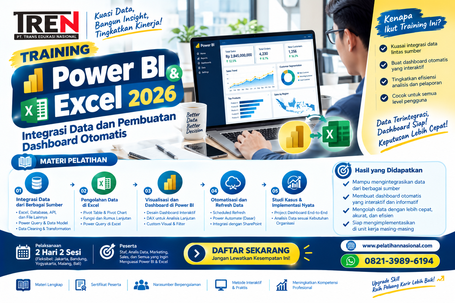 Training Power BI dan Excel 2026: Integrasi Data dan Pembuatan Dashboard Otomatis