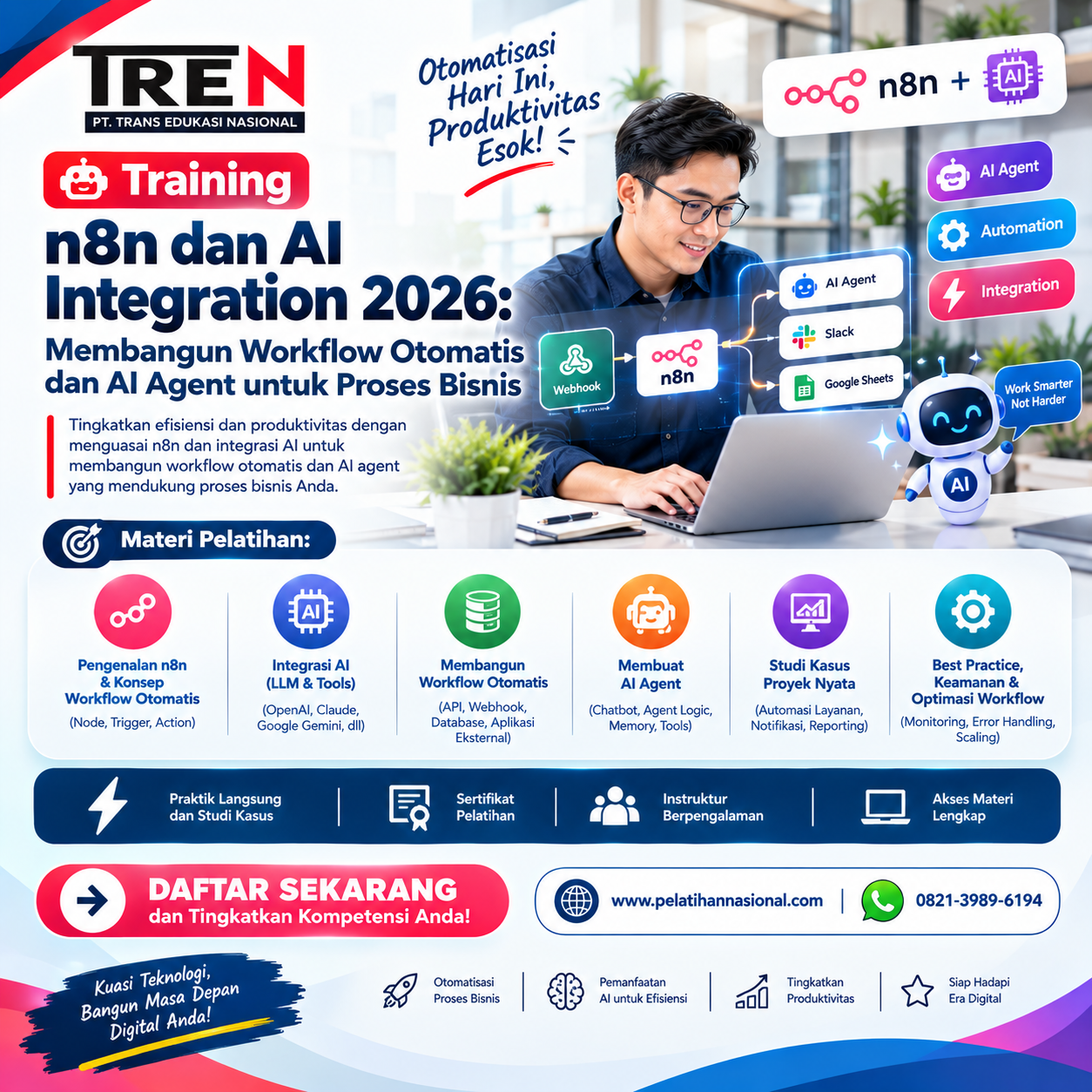 Training n8n dan AI Integration 2026: Membangun Workflow Otomatis dan AI Agent untuk Proses Bisnis