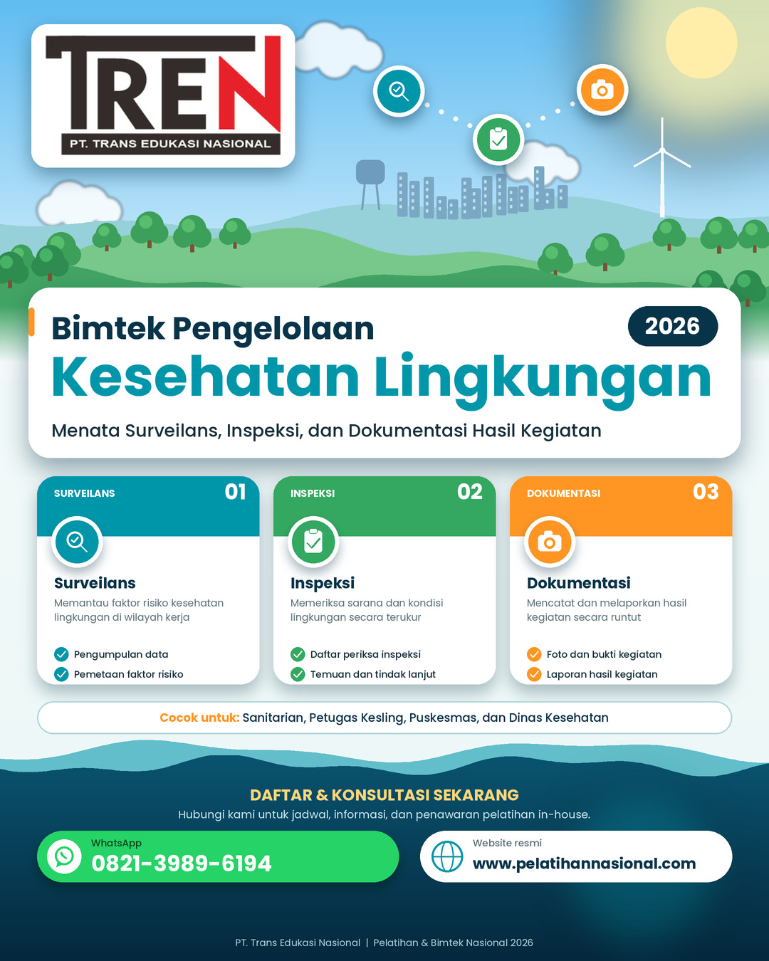 Bimtek Pengelolaan Kesehatan Lingkungan 2026: Menata Surveilans, Inspeksi, dan Dokumentasi Hasil Kegiatan
