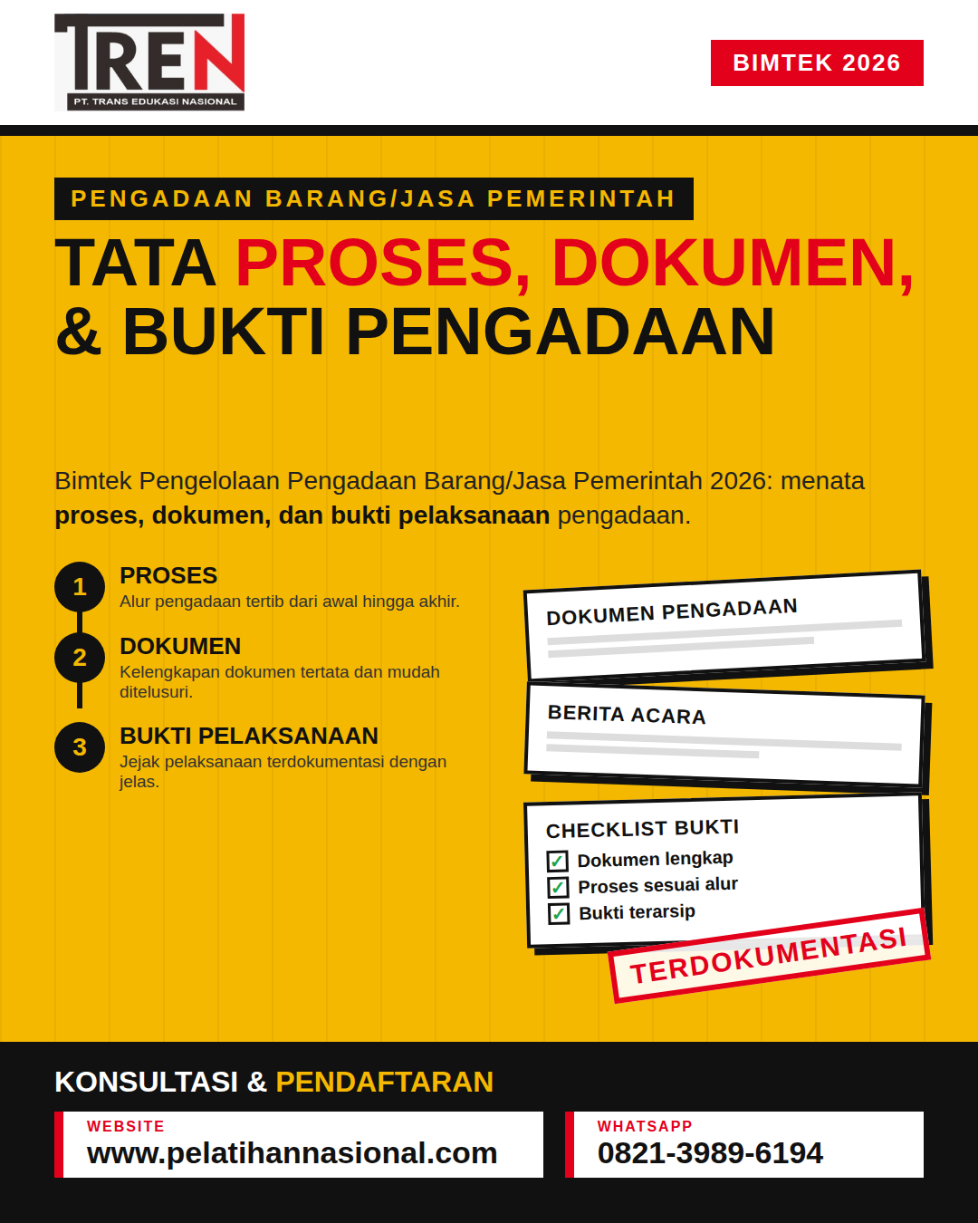 Bimtek Pengelolaan Pengadaan Barang/Jasa Pemerintah 2026: Menata Proses, Dokumen, dan Bukti Pelaksanaan Pengadaan