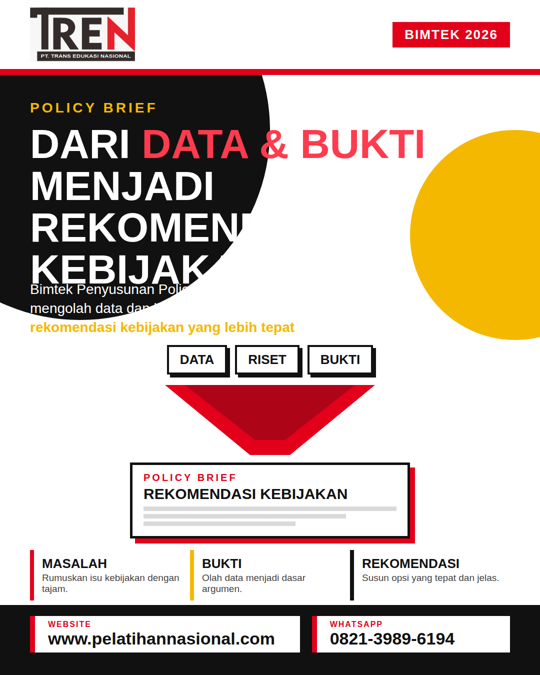Bimtek Penyusunan Policy Brief 2026: Mengolah Data dan Bukti menjadi Rekomendasi Kebijakan yang Lebih Tepat