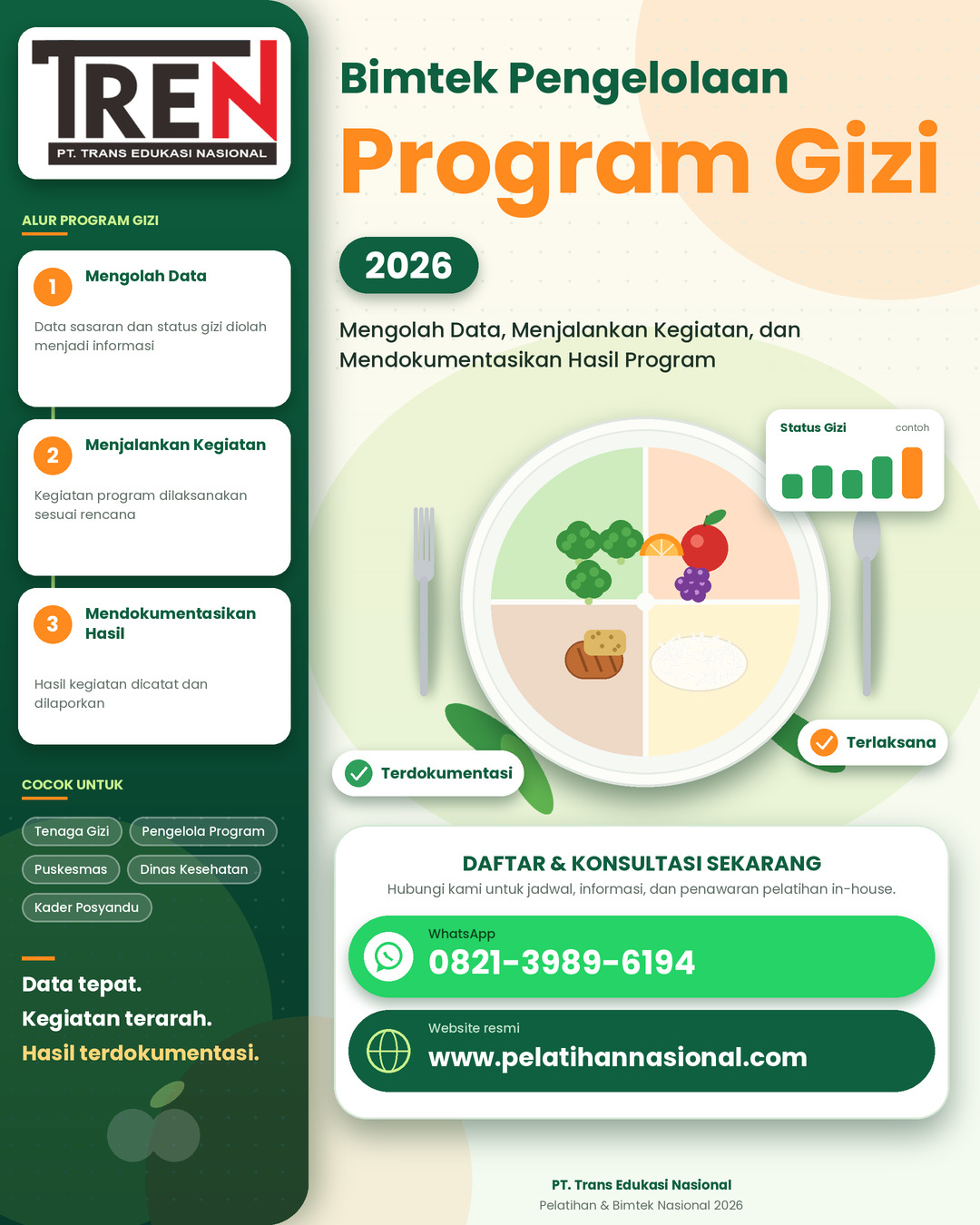 Bimtek Pengelolaan Program Gizi 2026: Mengolah Data, Menjalankan Kegiatan, dan Mendokumentasikan Hasil Program