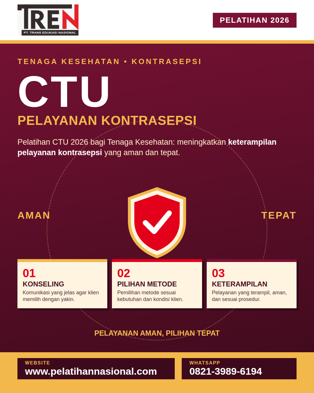 Pelatihan CTU 2026 bagi Tenaga Kesehatan: Meningkatkan Keterampilan Pelayanan Kontrasepsi yang Aman dan Tepat